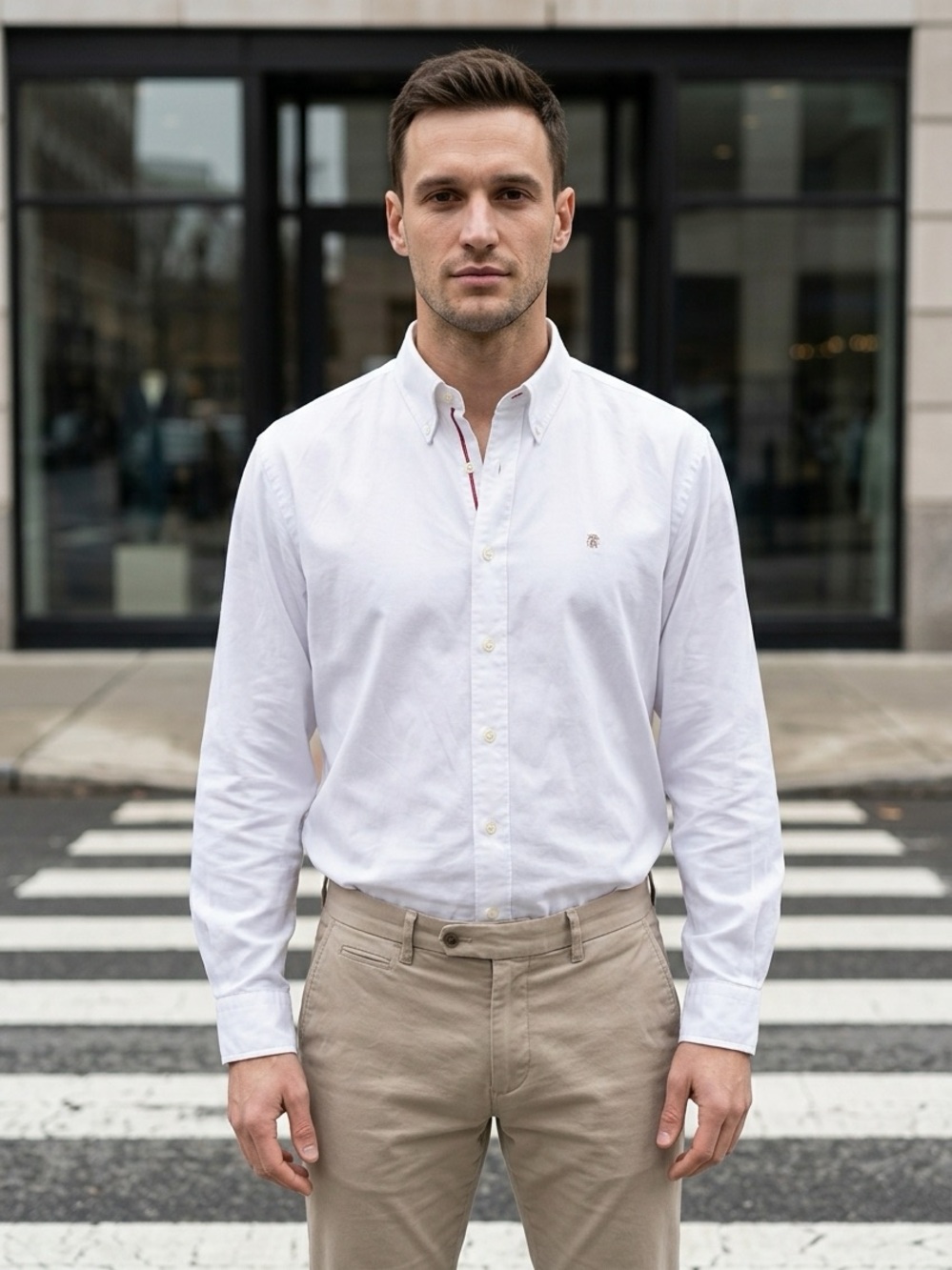 Ralph Lauren White Button-Down Oxford Shirt